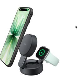 Belkin UltraCharge Pro 2-in-1 Qi2 25W Magnetic Charger Charcoal - Open Box, Never Used