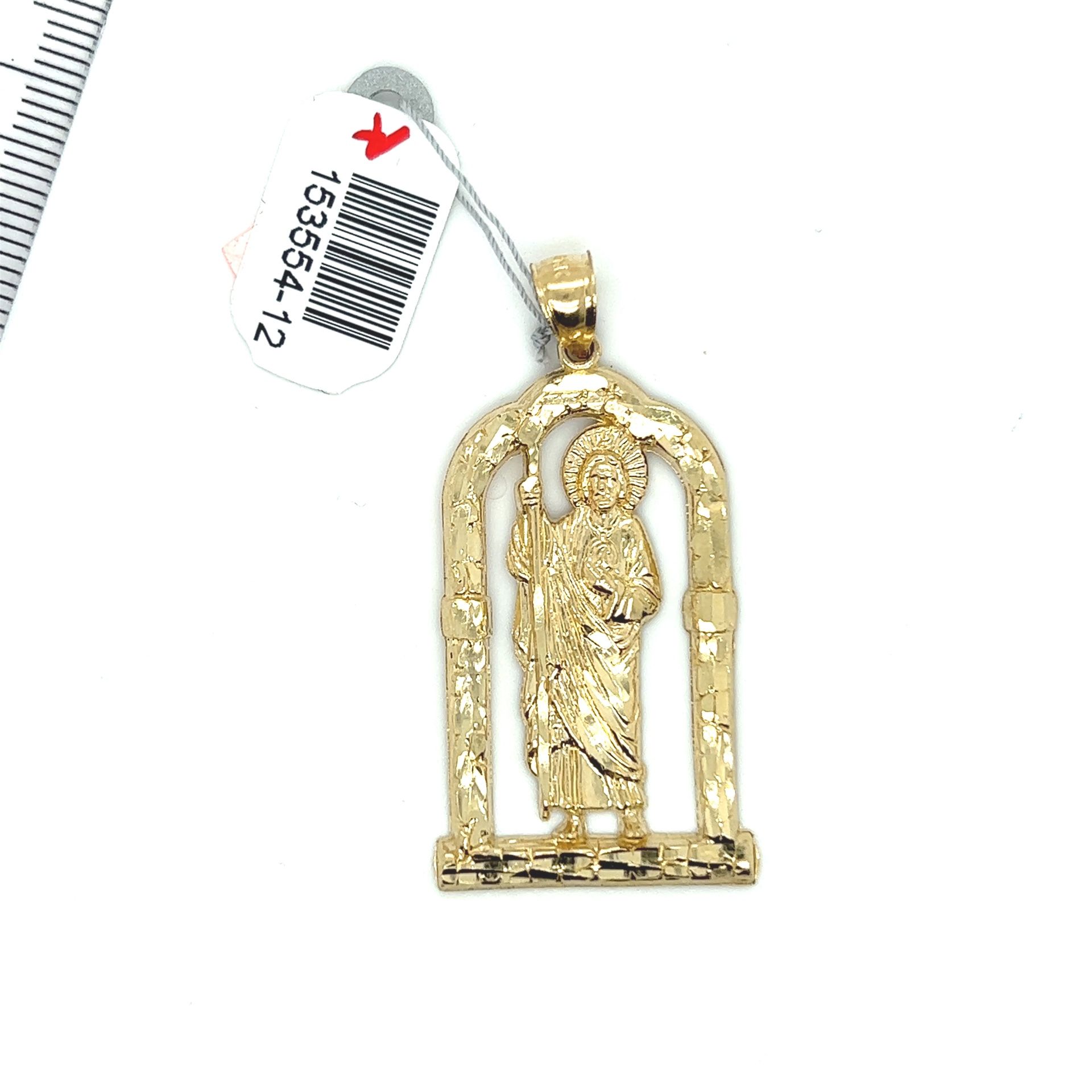 14kt Gold Large San Judas Pendant With Pillars 5.25grams...