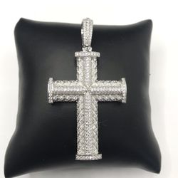 925 Sterling Silver 5.20CT MOISSANITE Cross men’s Pendant 