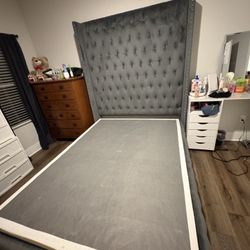 Queen Tufted Velvet Wingback Bed – Barely Used, $700, Ocala FL