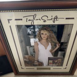 Taylor Swift Mounted Autographed RED cd Cover