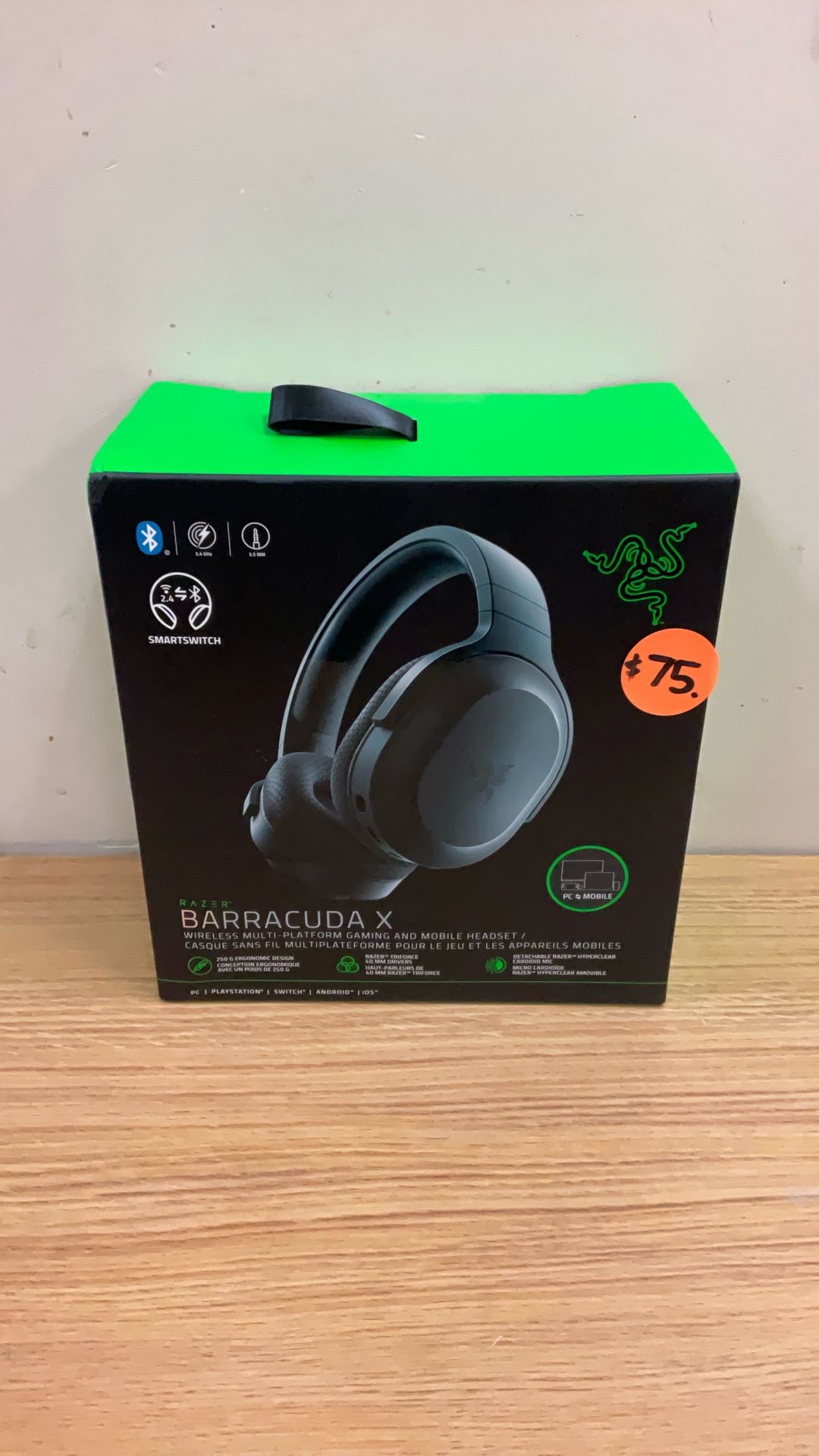 RAZER BARRACUDA X WIRELESS MULTI-PLATFORM GAMING AND MOBILE HEADSET.