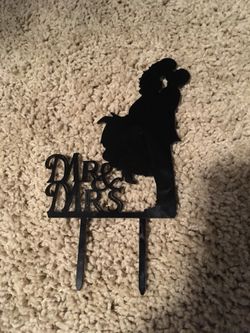 Shade black cake topper Mr & Mrs