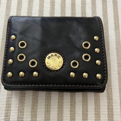 Vintage Marc Jacobs Black Leather Tri Fold Wallet