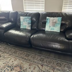 7-set Leather L Shaped Sofa