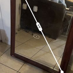 Beautiful Mirror With Cherry Wood Frame