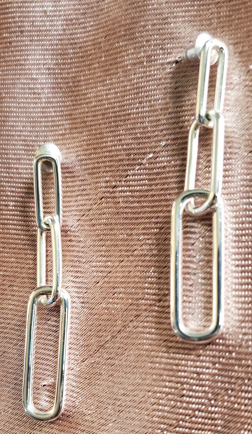 Sterling Silver Chain Drop Earrings