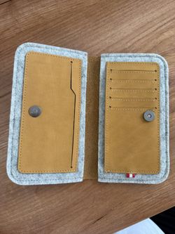 Handmade Camel Crazy Horse Leather Phone Pouch - Multi-Use Wallet Organizer for 5.5" Phone