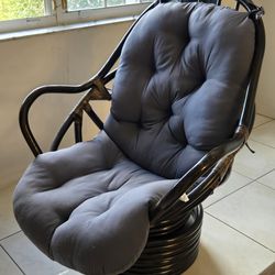 Java Rattan Wicker Swivel Rocking Chair