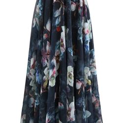 FLOWY FLORAL CHIFFON MAXI SKIRT (Size XS/S)