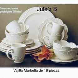 Vajilla Marbella De 16 Piezas Nuevas En Su Caja 
