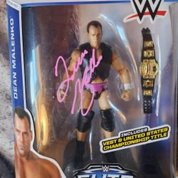 Autographed WWE Elite Dean Malenko Series 37 Flashback WCW Cruiserweight 