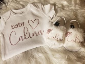 Baby onesie w/ Furr Sandals Set
