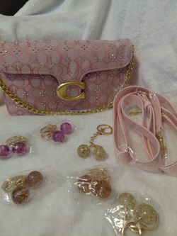 Pink rhinestone purse