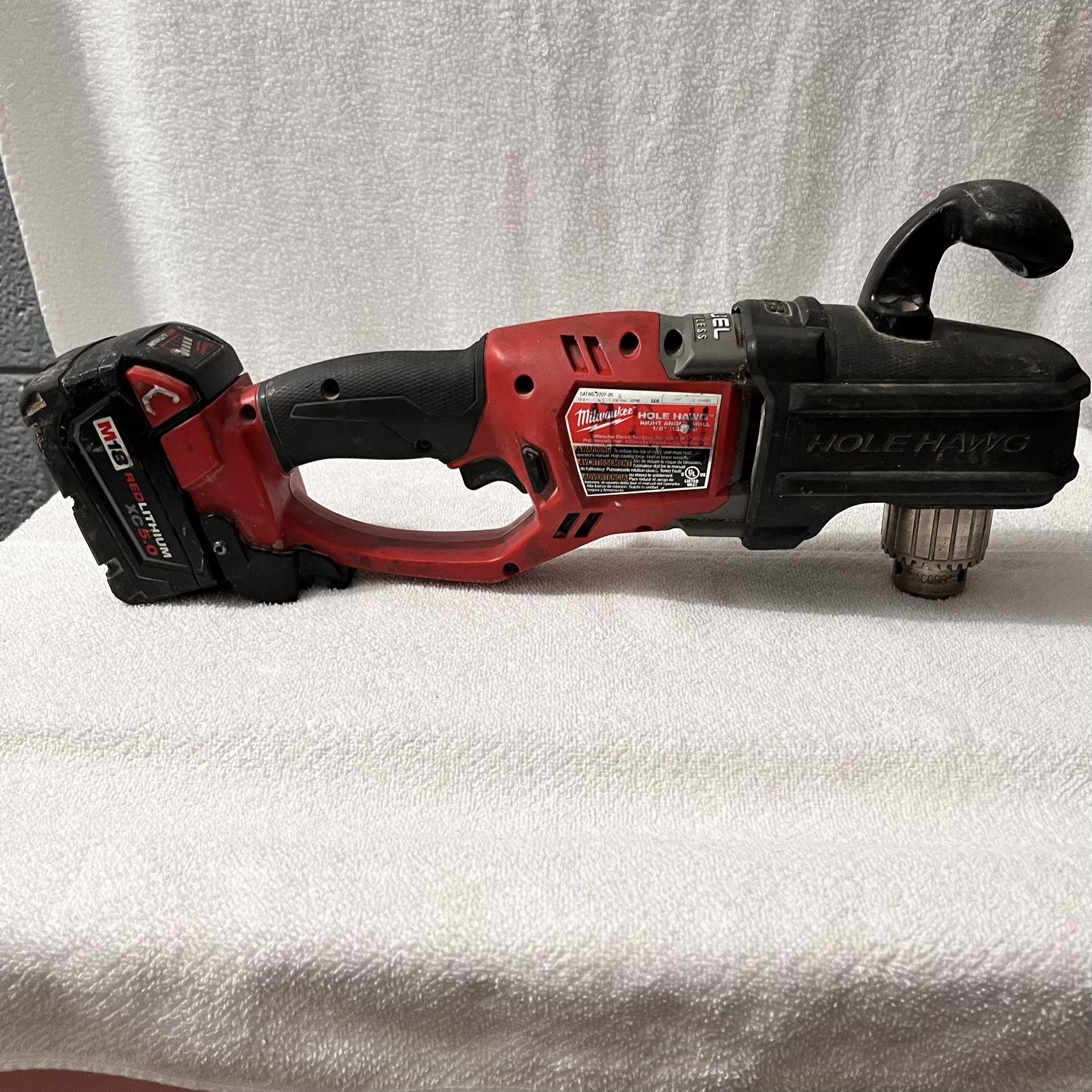 Milwaukee Fuel 1/2” Hole Hog W/ 5.0 Battery Included & A Lightly Used Hole Dozer General Purpose Bi-Metal Saw Set$175