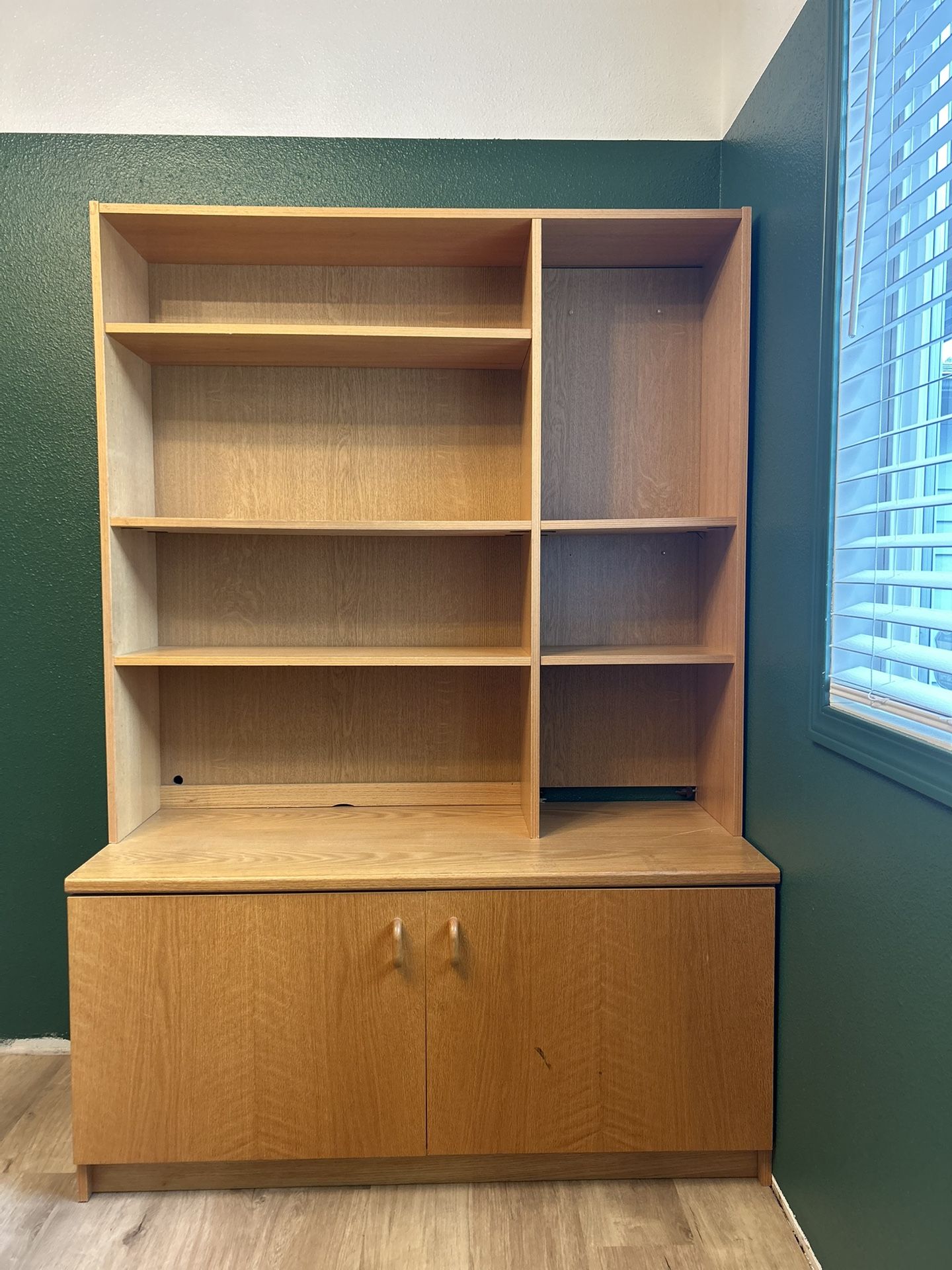 Wood Bookcase With Storage 