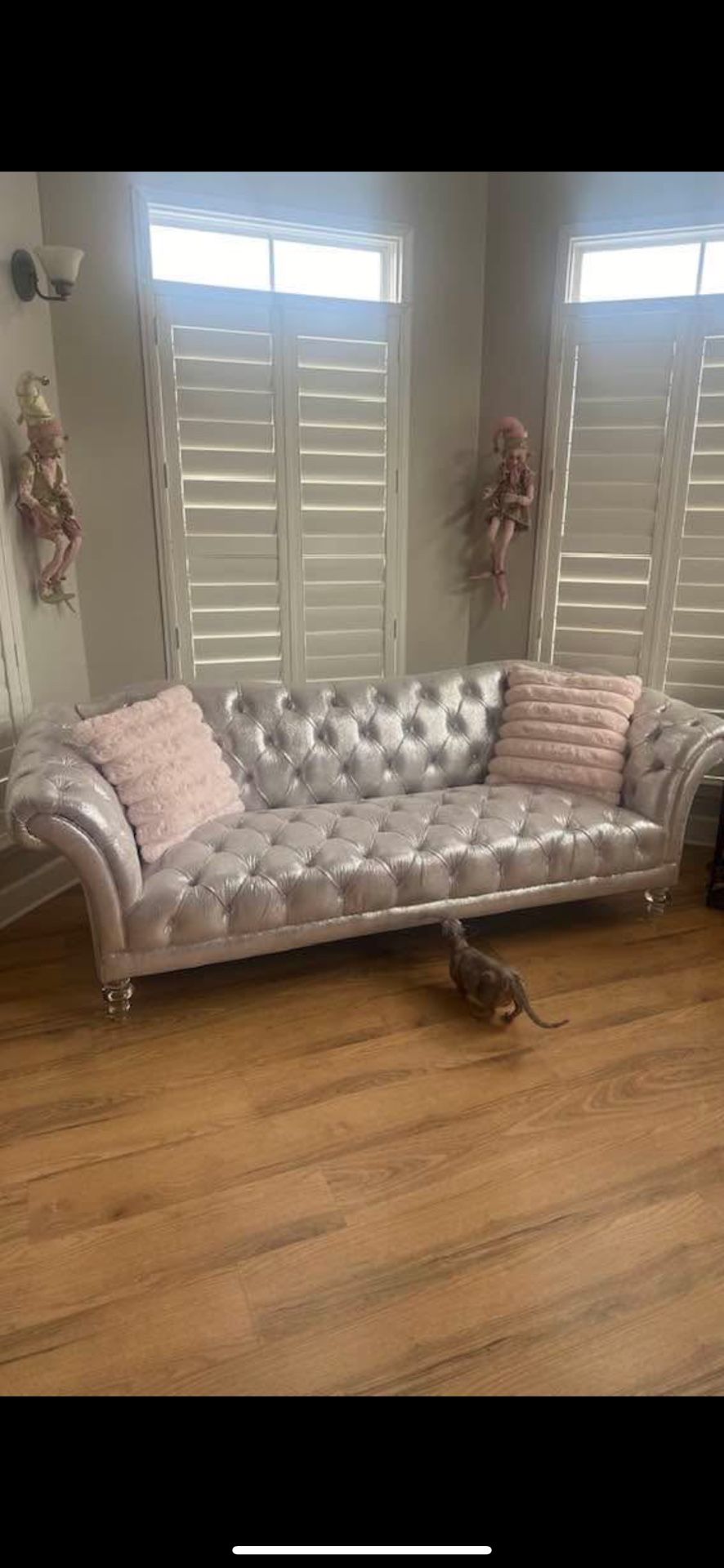 Gorgeous Silver Shimmer Couch