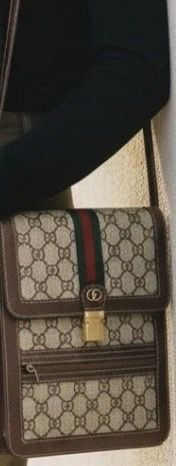 Gucci Vintage Vertical Canvas Shoulder Bag Monogram Stripes iconic GG logo handbag classic