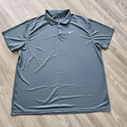 Nike Polo Shirt Mens 2XL XXL Green Drifit Golf (READ DESCRIPTION)