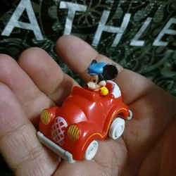 Vintage McDonalds Happy Meal Toy 1988 Disney Mickey Mouse Red Pull Back Car