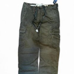 Heavyweight Vintage Wash Abercrombie & Fitch Faded Olive Green Cargo Pants