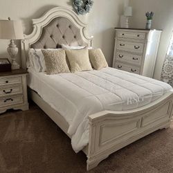 California King Bedroom Furniture Set 📐 Cal King Bed Frame, Mirrored Dresser, Nightstand, Chest 👑 Queen Bedroom, King Bedroom Furniture Available 