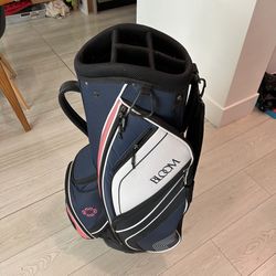 Cleveland Bloom Ladies Cart Golf Bag Blue White Pink 5-Way W Single Strap