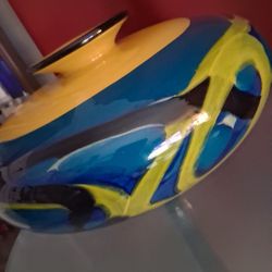 Hand Blown Glass vase by Romanian artist Loan Nemțo