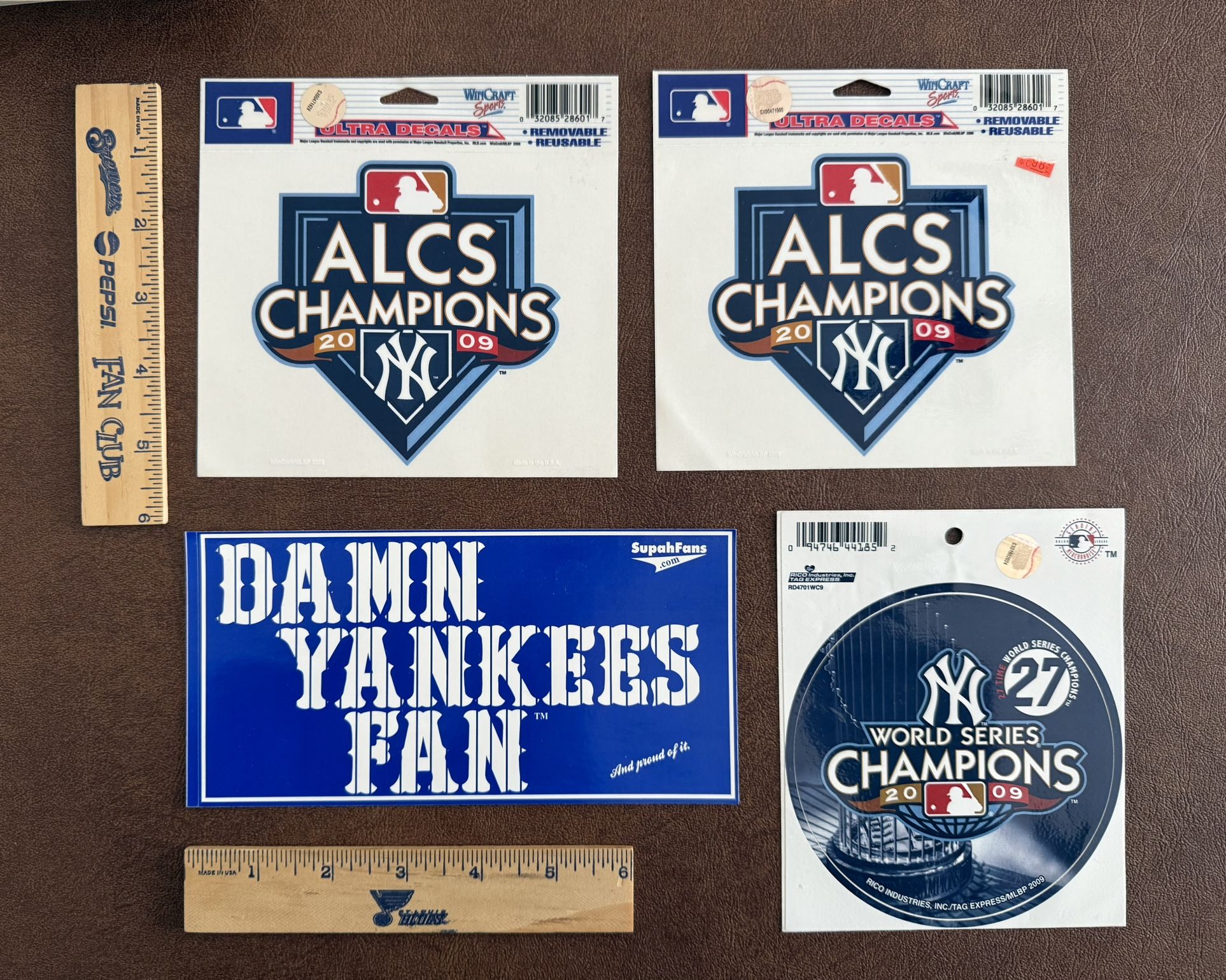 Lot 4 New York Yankees Car Stickers Window Bumper 2009