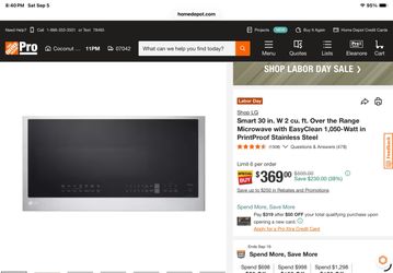 For sale new in box never used LG microwave