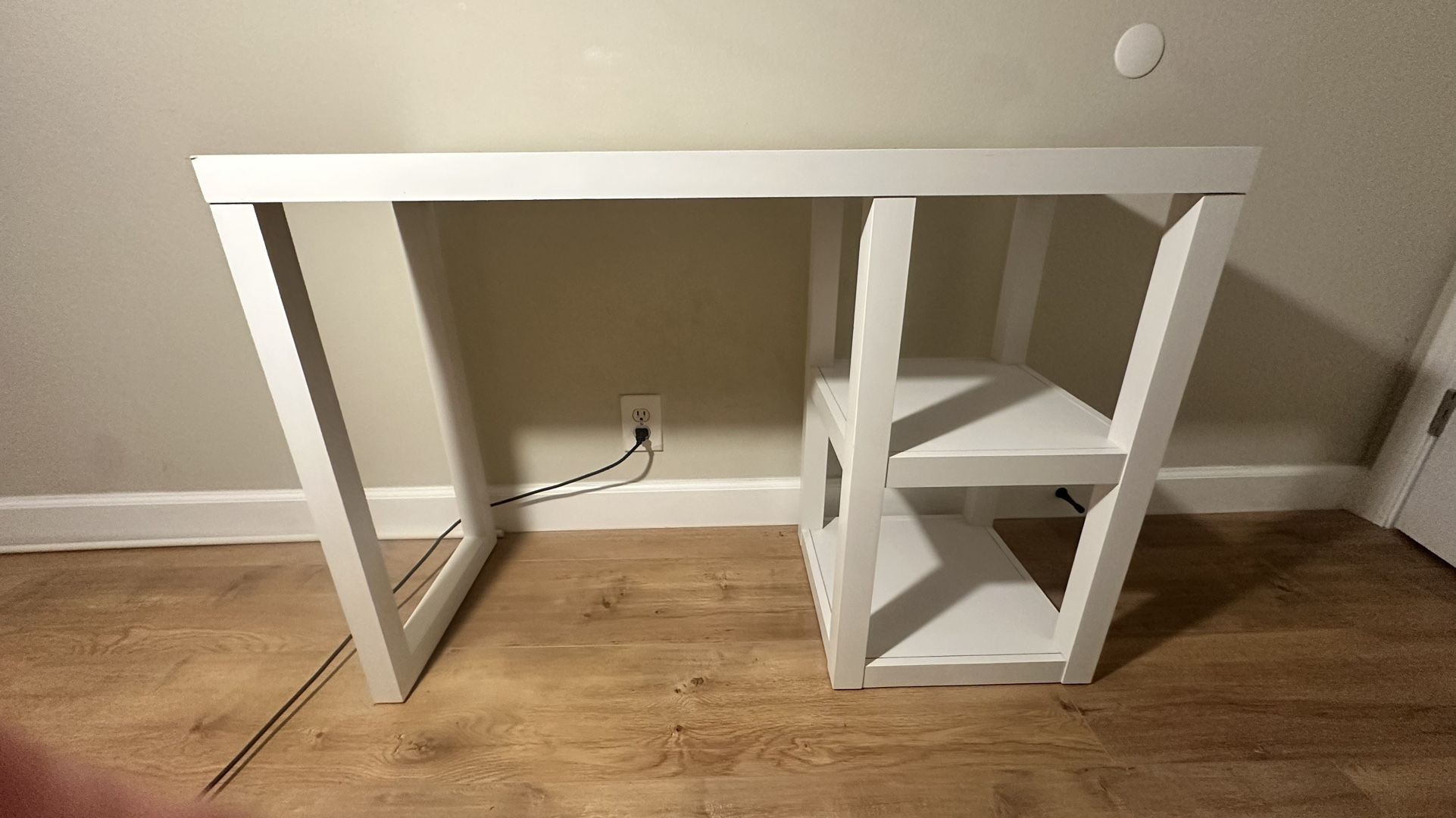 White Wood Writing Desk with Open Storage - Threshold