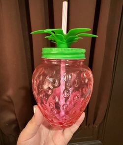 Strawberry glass cup