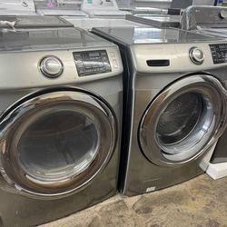 Samsung Stainless Steel Front Loader Washer And Gas Dryer 
