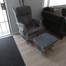 Grey Suede Rocking Chair