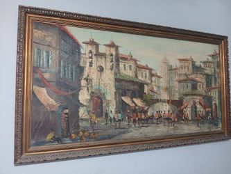 Spanish Street Scene,Pablo españa, pseudonym MAX MORIS