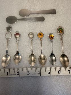 Lot of 8 Souvenir Collector Spoons As Is