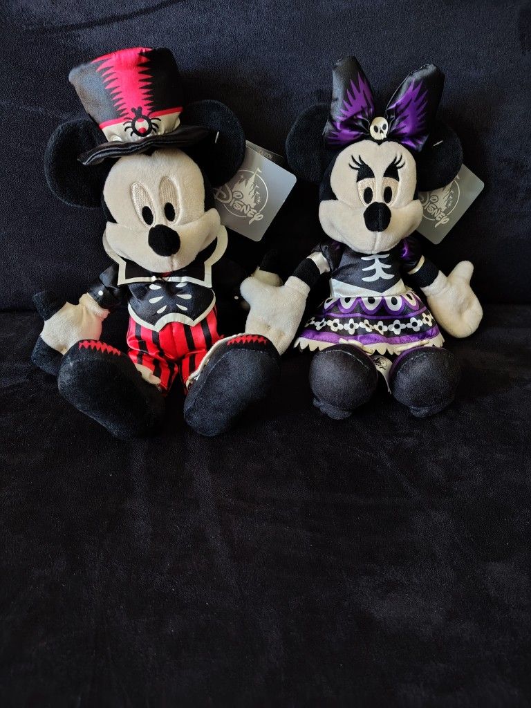 Disney Parks Halloween 9" Minnie & Mickey Mouse Plush