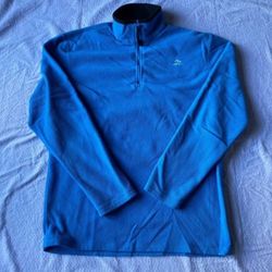 Aspen Fleece Shirt Long Sleeve 1/4 Zip Up Logo Blue Men's Size Large