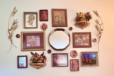 17-Piece Turnkey Vintage Romantic Floral & Brass Gallery Wall+Custom Gallery Wall Styling Available