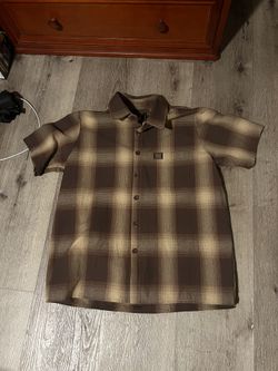 fb county brown short sleeve flannel 