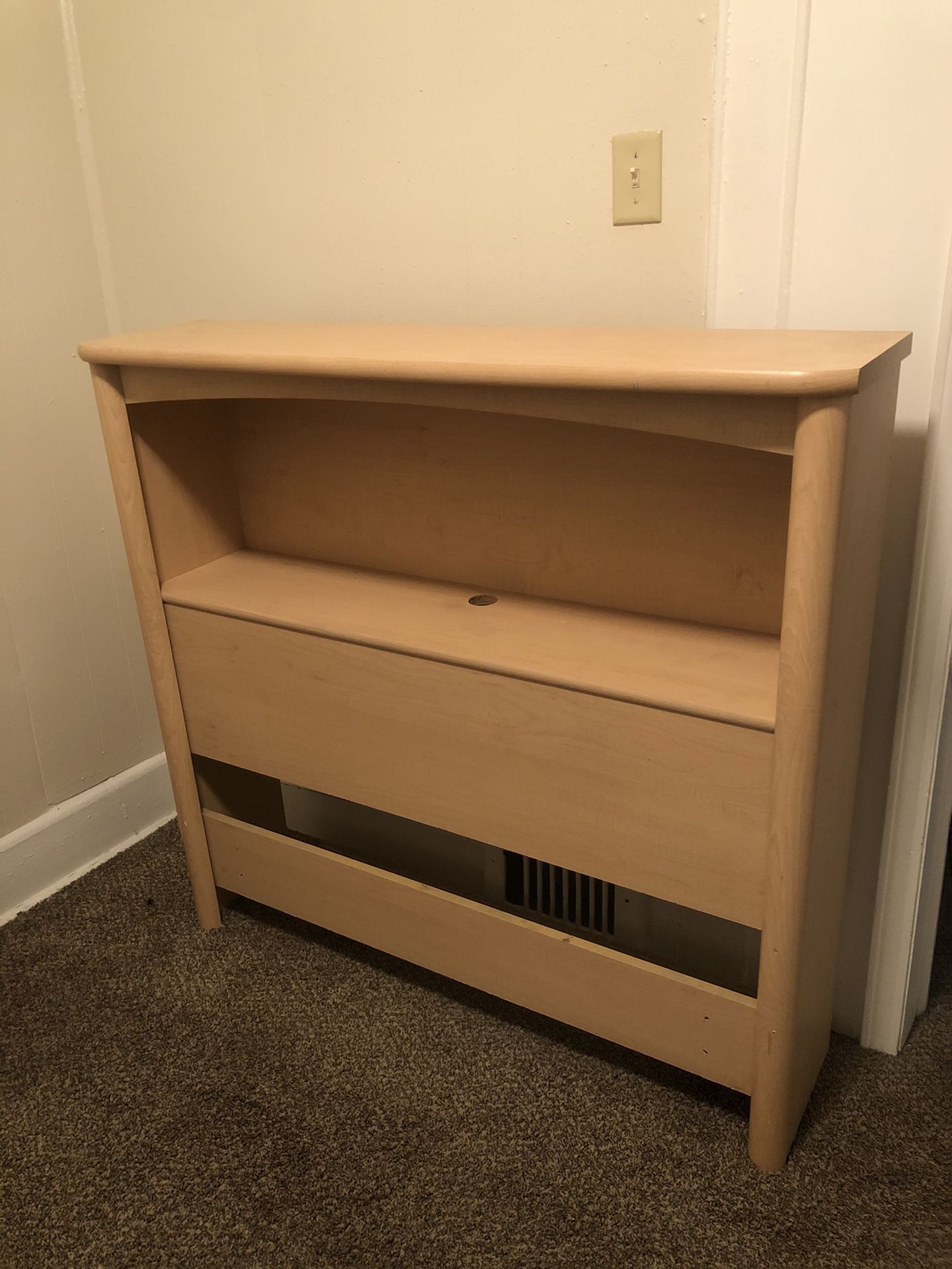 Twin size bed frame with 3 drawers built in