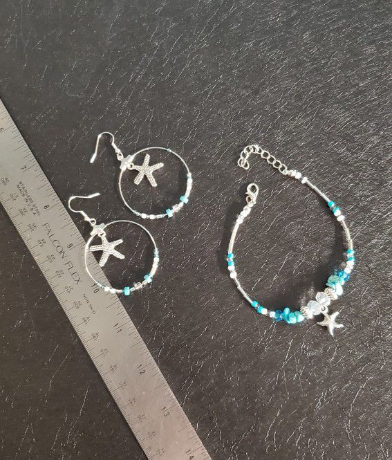 Star Fish Themed Bracelet & Earrings Set