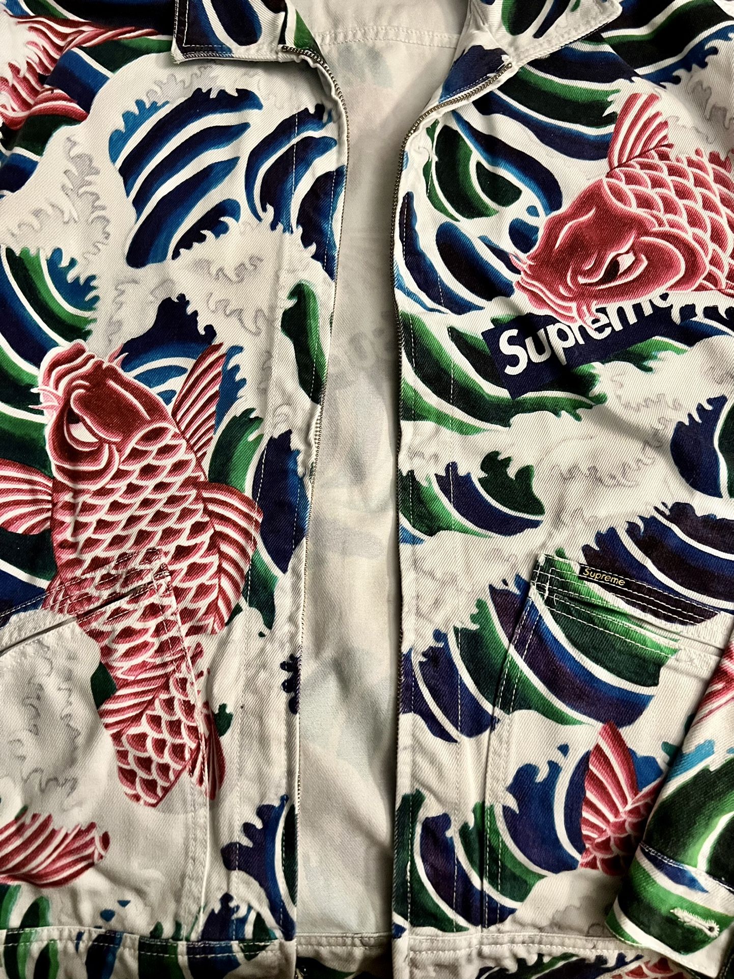 Supreme Waves Koi Fish Work Jacket Multi Color XL