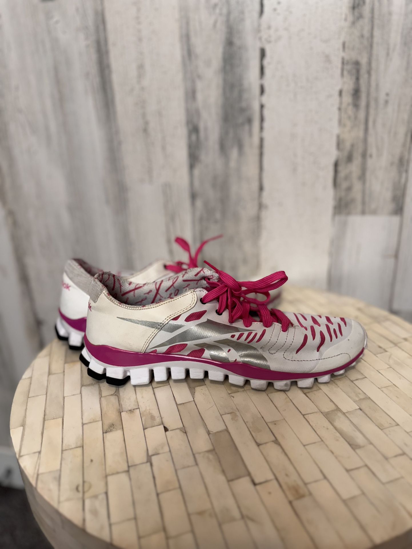 Reebok Realflex Fusion breast cancer Track Women Shoes Training Running white Si