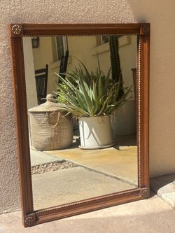 Vintage MCM Fruitwood Mirror