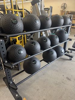 Slam / Medicine Ball Set w/ 3-Tier Rogue Storage Rack