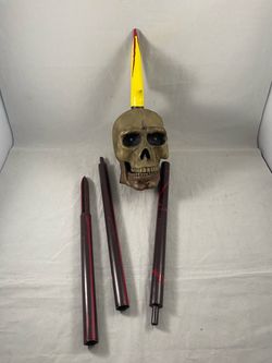 Halloween prop Talking skull on a spear 45” tall Halloween prop