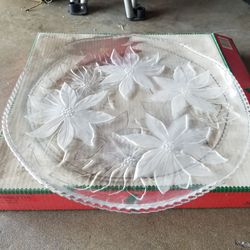 Glass serving platter