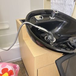 ***Hair-wash/ Kaemark Black Portable Shampoo Sink w/ Cabinet***