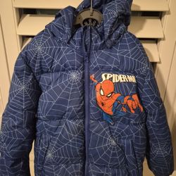 Spiderman Puff Jacket Size 6-7 Years